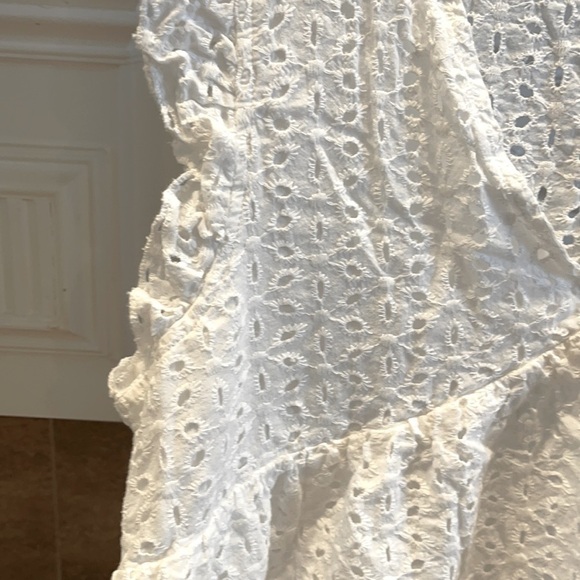 𝅺shein V-Neck Ruffle Trim Schiffy Dress - Picture 4 of 5